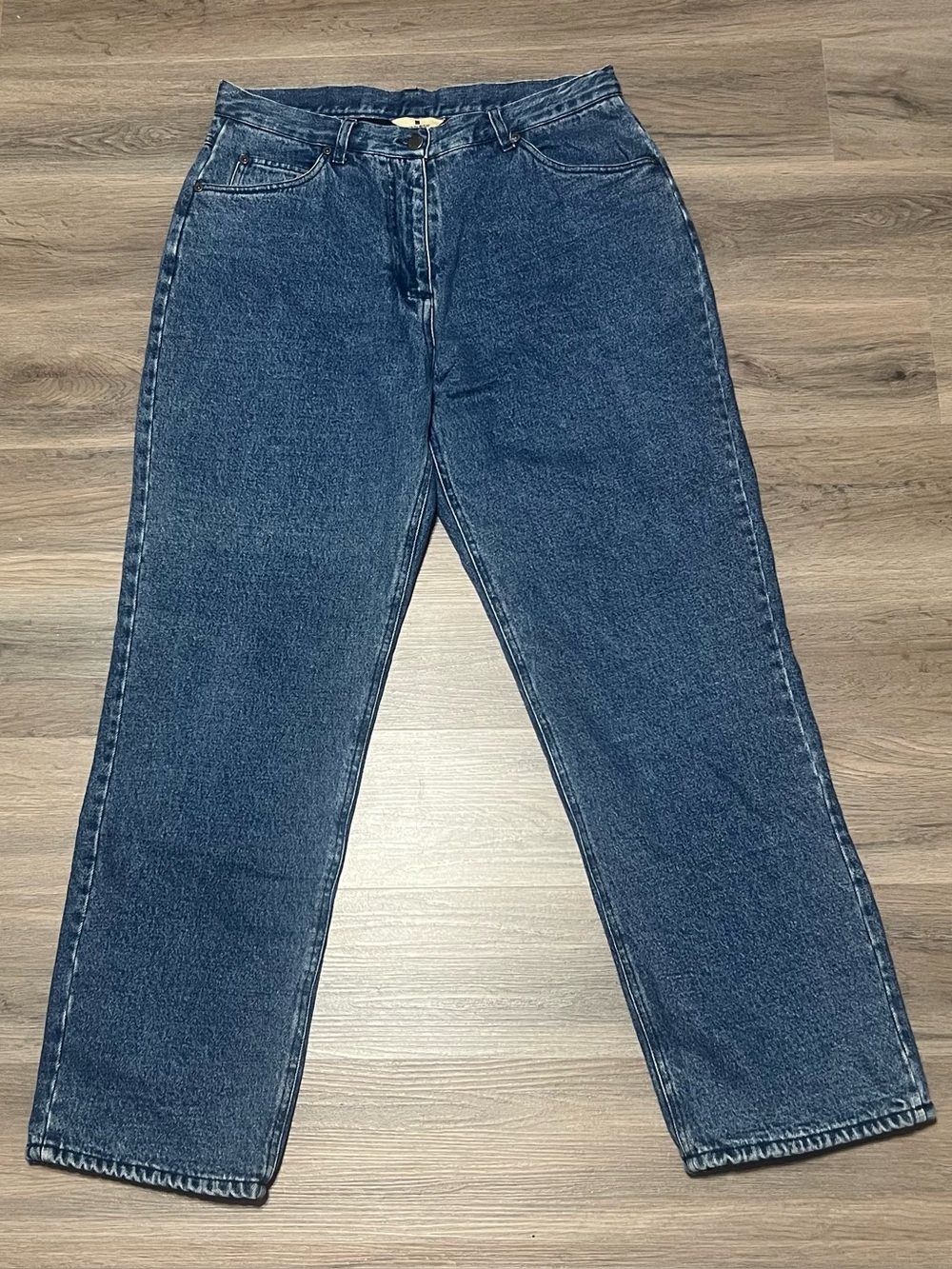 Woolrich Women's 12 Blue Jeans Fleece Lined 100% Cotton Tapered High Rise VTG
